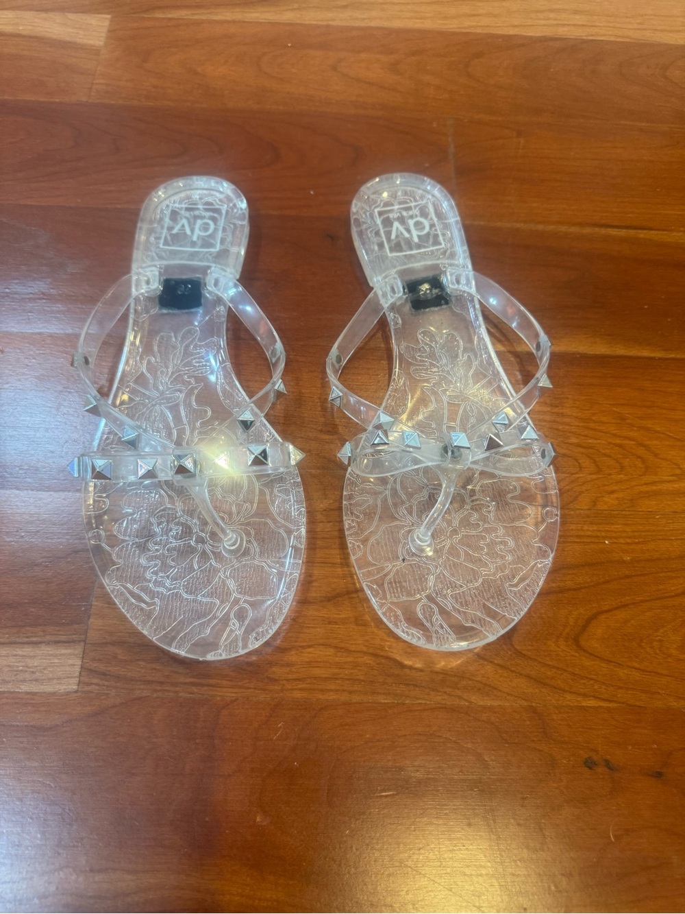DV by Dolce Vita Clear Jelly Stud Thong Sandals, Size 7
